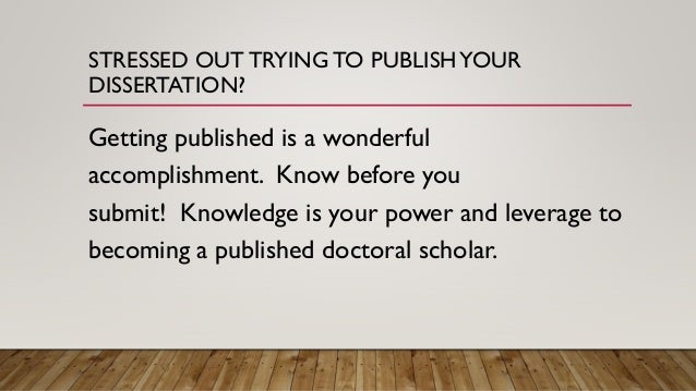 Getting your phd thesis published