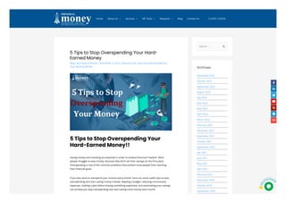 5 Tips to Stop Overspending Your Hard-
Earned Money
Blog / By Imperial Money / November 9, 2022 / Mutual Fund, Stop Overspending Money,
Stop Wasting Money
5 Tips to Stop Overspending Your
Hard-Earned Money!!
Saving money and investing are essential in order to achieve financial Freedom. Most
people struggle to save money, because they don’t set their savings on the first place.
Overspending is one of the common problems that prevent most people from reaching
their financial goals.
If you also tend to overspend your income every month, here are some useful tips to stop
overspending and start saving money instead. Keeping a budget, reducing unnecessary
expenses, making a plan before buying something expensive, and automating your savings
can all help you stop overspending and start saving more money each month.
Archives
November 2022
October 2022
September 2022
August 2022
July 2022
June 2022
May 2022
April 2022
March 2022
February 2022
December 2021
November 2021
October 2021
September 2021
July 2021
June 2021
May 2021
April 2021
February 2021
November 2020
October 2020
September 2020
Search … 
CLIENT LOGIN
Home About Us  Services  MF Tools  Research  Blog Contact Us







 