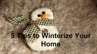 5 Tips to Winterize Your
Home
 