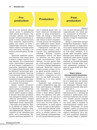 22       Экономика кино




                                                                                                         Рисунок 7
    пия. Если она принесла меньше        тока и снижения рисков (или, что       ется, его капитализация растет. Ки
    прямых затрат, то дистрибьютор       более правильно, распределения         нодистрибьюция, как любой биз
    терпит убыток, если больше – под     рисков по всему ассортименту).         нес, основанный на логистике,
    считывает прибыль. Если фильм        Также, чем больше у прокатчика         низкорентабельный. Он основан на
    выходит большим количеством эк       премьерный портфель, тем в боль        объемах и скорости оборачиваемо
    ранов, то копии в разные кинозалы    шей степени он может пользовать        сти средств.
    могут приносить неравнозначные       ся таким рычагом, как определение         Иногда к прокатчикам приходят
    цифры, хотя затраты на копию в       даты премьерного показа, синхро        независимые продюсеры с предло
    среднем будут постоянны. Сборы с     низация рекламных компаний и т.п.      жением пресейла, что представляет
    первого экрана с высокими ценами         Периодически некоторые про         почти аналог предоставления пору
    могут быть выше, чем сборы с ки      катчики решают сыграть в игру и        чительств со стороны дистрибьюто
    нозала в спальном районе. Это мар    стартуют свои производственные         ра. Если проект интересен, то за
    кетинг.                              компании. Желание получать             купщик имеет искушение забрать
        Прокатчики применяют различ      сверхприбыль понятно, тем более        большую долю прибыли при фик
    ные стратегии, чтобы снизить риски   что прокатчик, как никто другой        сированной сумме сделки. В случае
    и затраты, а сборы в расчете на ко   (кроме кинотеатральных сетей),         успеха это ведет к росту EBITDA
    пию повысить. Это и ограниченный     чувствует, что хочет зритель. Прав     компании, но слишком агрессивная
    показ с увеличением и уменьшени      да, в этом подходе есть порочность     закупочная политика может отпу
    ем числа экранов в зависимости от    и отличие от подхода продюсерских      гнуть независимого продюсера. А
    результатов премьерного уикенда.     компаний. Прокатчики стараются         вдруг он принес бомбу типа «Ведь
    Это и демонстрация волнами, когда    углядеть истории, которые с их точ     мы из Блэр»?
    вы работаете с числом копий, мень    ки зрения включают элементы со
    шим, чем число экранов. Такая стра   стоявшихся успешных проектов.                   Модель прибыли
    тегия уменьшает затраты в расчете    Эти ребята специалисты по части         производственной кинокомпании
    на экран, но лишает преимущества     того, что уже БЫЛО успешным и             В этой модели прибыли нет ни
    внезапности перед зрителем и пира    ПОЧЕМУ оно (с их точки зрения)         чего особенного или что отличало
    тами. К тому же копия изнашивает     было таковым.                          бы ее от любой кино или телеком
    ся в процессе эксплуатации.              Продюсеры ищут интересные          пании, которая производит кино
        Однако главный инструмент        истории и неординарные ходы. Они       или телепродукт. Функции произ
    прокатчика – это способность пра     более ориентированы в БУДУЩЕЕ,         водственной компании представле
    вильно оценить потенциал фильма,     хотя, безусловно, также хорошо         ны ниже (рис.7).
    определить целевую группу, рас       знают ПРОШЛОЕ. Оба подхода ра              Но это очень общие функции. В
    считать момент выхода на экраны.     ботают и терпят фиаско одновре         действительности в производстве
    В больших масштабах дистрибью        менно. Что поделаешь, кино дела        кинопроекта задействовано много
    тору приходиться управлять ассор     ется для зрителя, а он чаще всего      различных процессов, или, как при
    тиментом кинопроектов, которые       сам не знает, чего хочет. (А если го   нято говорить языком ушедшей
    находятся в конкурентной среде.      ворливый маркетолог скажет вам,        эпохи, – цехов. Понимание основ
    Примитивная логика подсказывает      что он знает, чего хочет зритель, то   ных цехов важно и основано на
    – бери права на все фильмы. Одна     поинтересуйтесь, на какой модели       производственной линейке кино
    ко на практике это требует огром     «Бентли» он ездит на свою работу.)     процесса. Рассмотрим это более
    ных финансовых ресурсов и мощ            Если прокатчик работает успеш      подробно, а делать это лучше всего
    ной инфраструктуры. Впрочем, это     но, то его портфель и библиотека       на примере бюджета относительно
    окупается за счет увеличения доли    растут, он начинает работать с все     крупного кинопроекта. Пусть про
    рынка, роста капитализации биб       более крупными производителями,        стят меня российские продюсеры,
    лиотеки, увеличения денежного по     его сеть распространения расширя       но я приведу бюджет в американ


Менеджер Кино №3’2007
         •
 