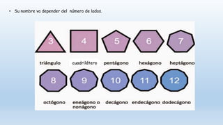• Su nombre va depender del número de lados.
 