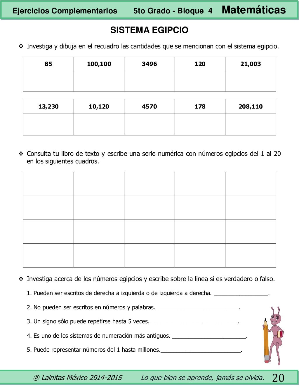 5to grado bloque 4 ejercicios complementarios