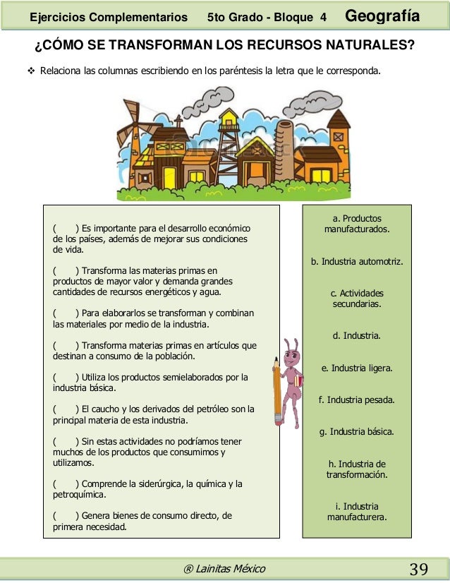 5to grado bloque 4 ejercicios complementarios
