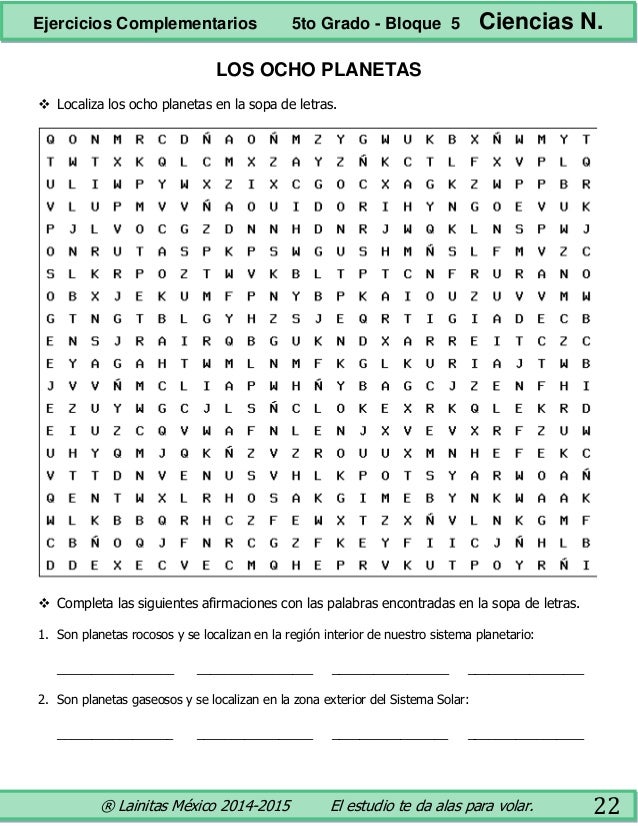 5to grado bloque 5 ejercicios complementarios