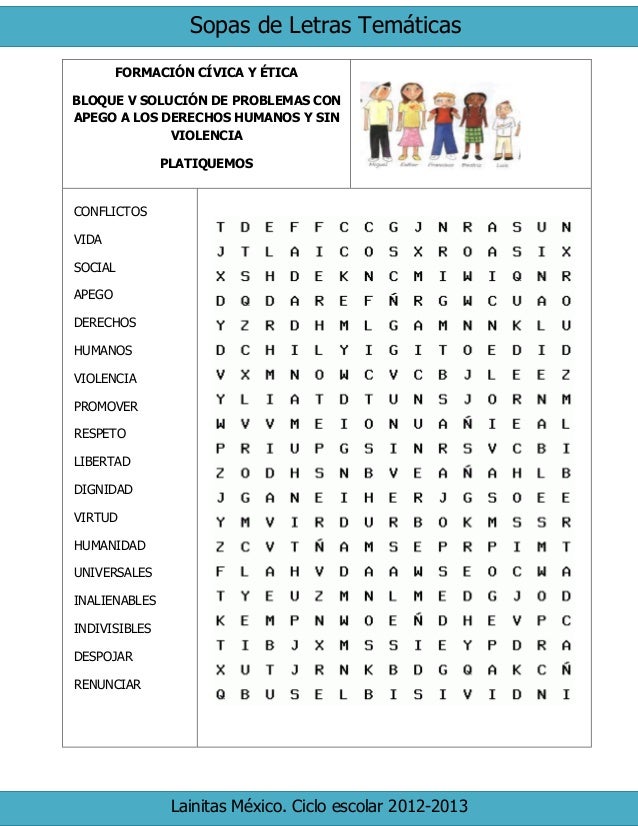 quinto grado de primaria sopa de letras