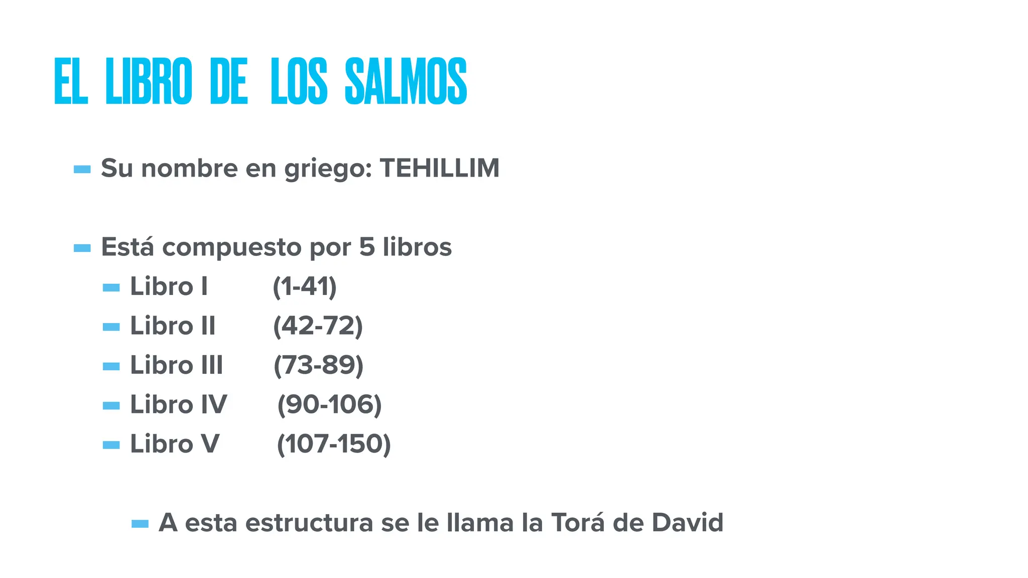 División del libros de los Salmos Antiguo Testamento | PDF