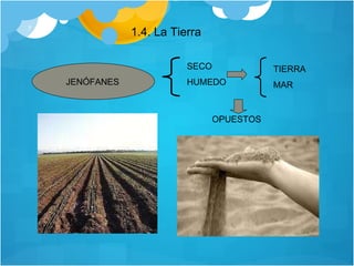 1.4. La Tierra SECO HUMEDO TIERRA MAR OPUESTOS JENÓFANES 