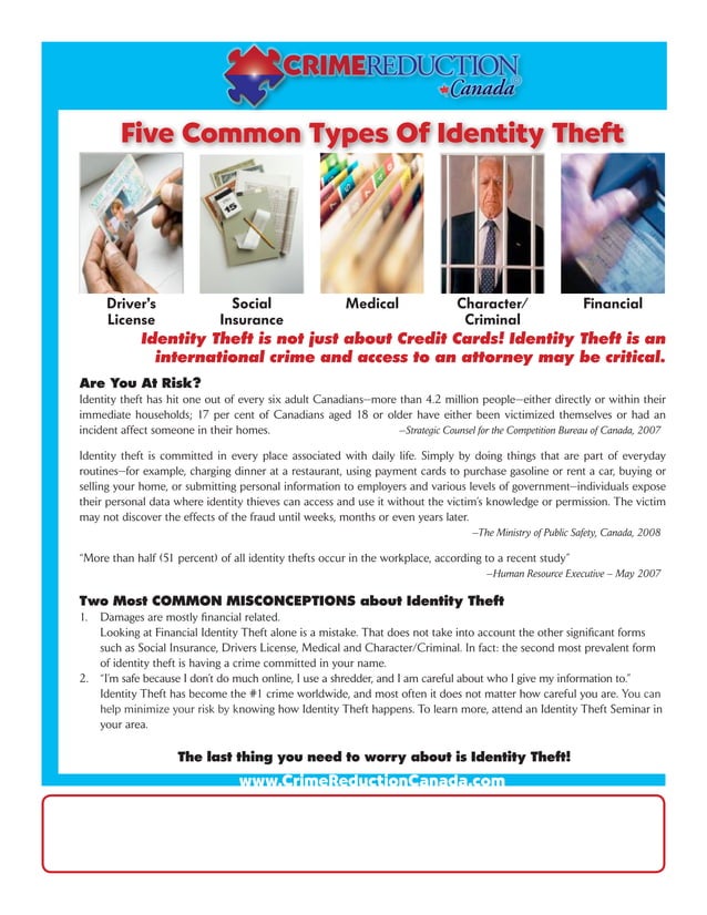5 Types of Identity Theft Canada PDF