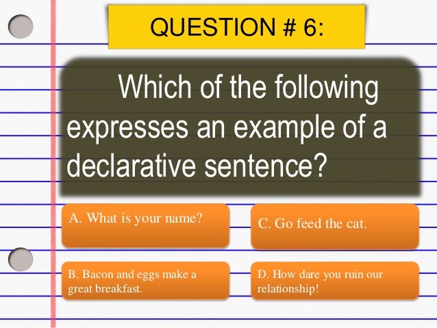 5 Types Of Sentences Game
