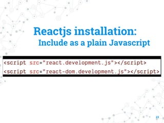 Reactjs installation:
Include as a plain Javascript
23
 
