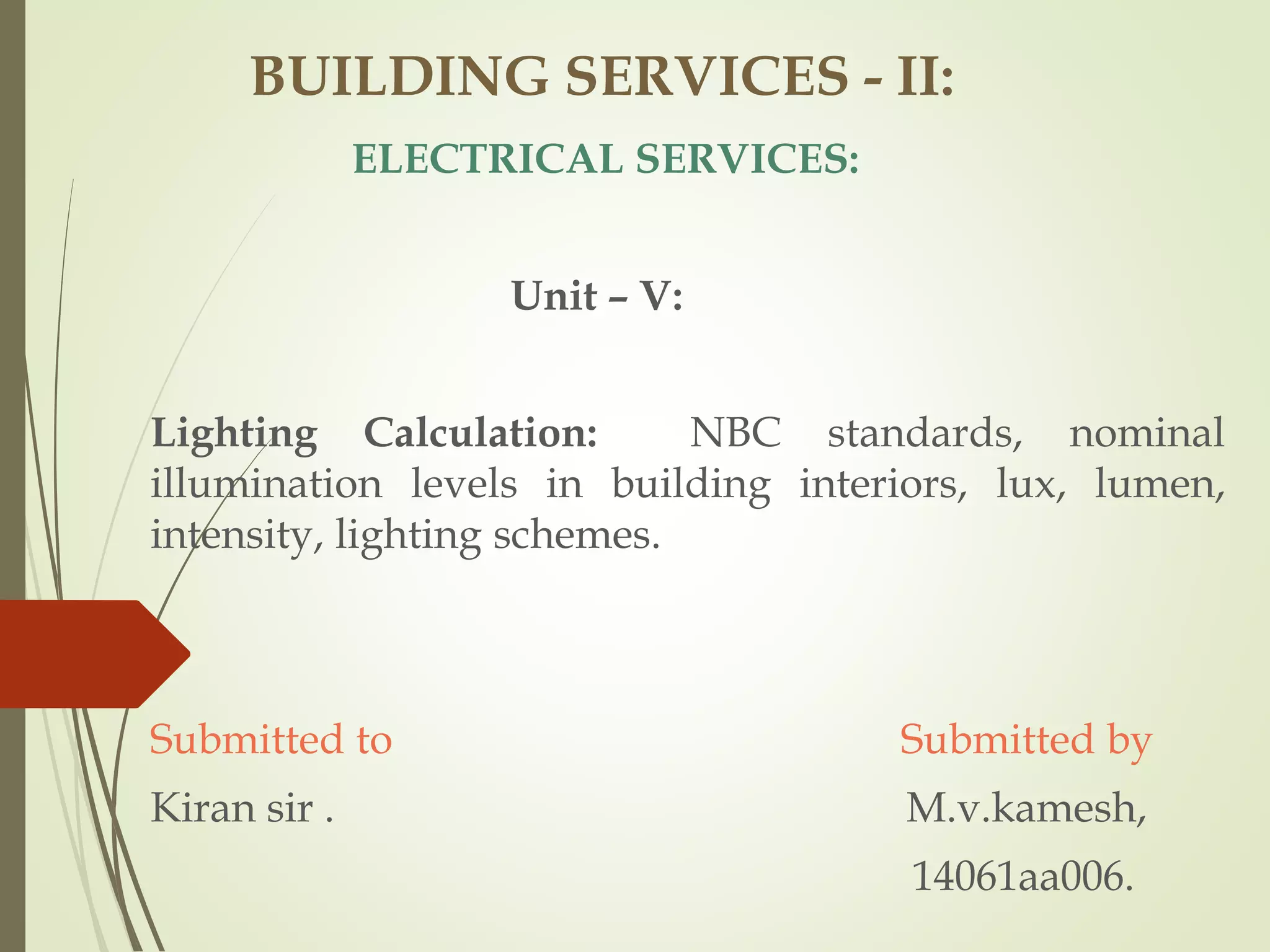 electrical lighting calculation PPT