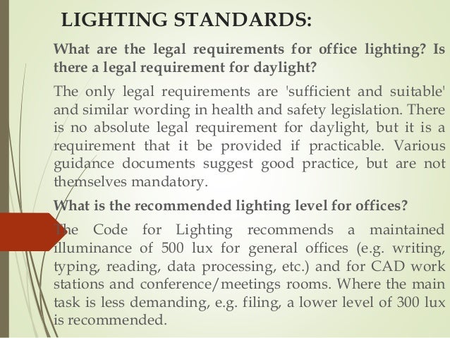 office lighting levels at work. lighting standards: office lighting levels at work v