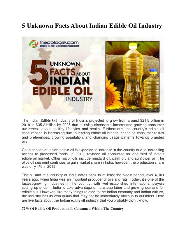 5 Unknown Facts About Indian Edible Oil Industry
