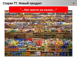 Старая ТТ. Новый продукт                     38



      "...Не хотим менять поставщика..."
       ОТВЕТ:                      СОВЕТ:
"...купите лидера              проведи акцию
продаж и получите              "Лидер продаж +
Granmulino в                   Granmulino"
подарок..."



                    +
     Введи Granmulino ч/з акцию
 