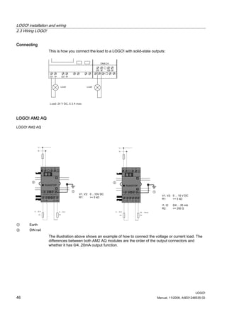 R1
0 ... 10 V
V1, V2: 0 ... 10 V DC
R1: >= 5 kΩ
I1, I2: 0/4 ... 20 mA
R2: <= 250 Ω
0 ... 10 V
R1 R2
0 ... 10 V 0/4 ... 20mA
R1
V1, V2: 0 ...10V DC
R1: >= 5 kΩ
 