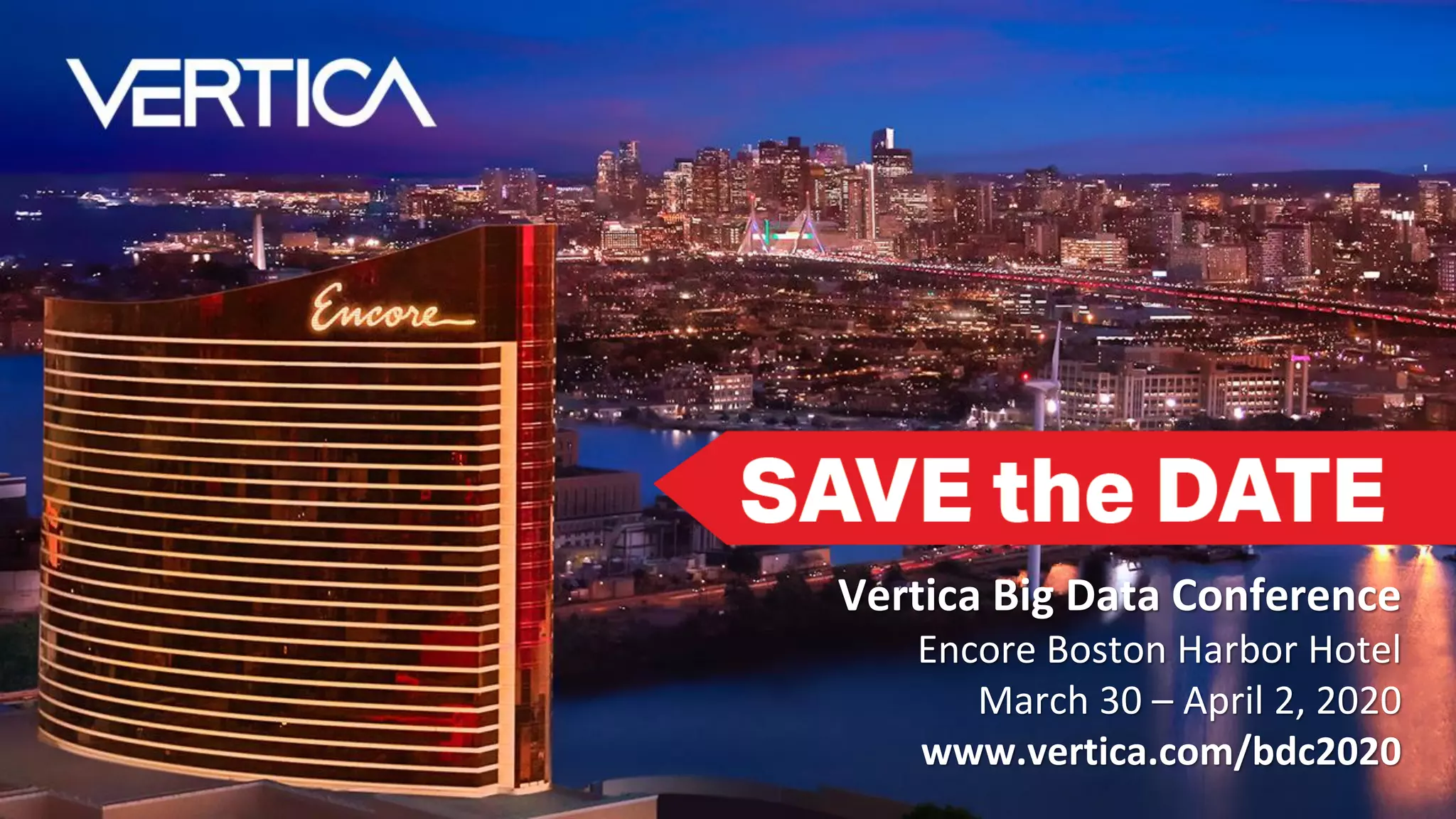 21
A History of Separation and Integration
Vertica Big Data Conference
Encore Boston Harbor Hotel
March 30 – April 2, 2020
www.vertica.com/bdc2020
 