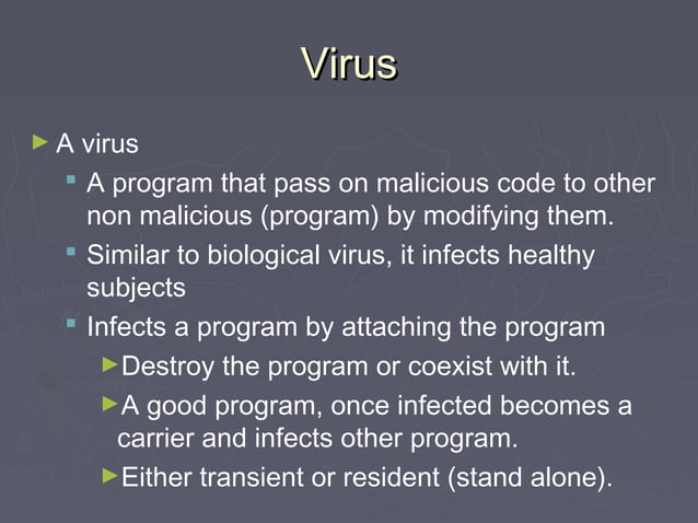 Virus and Malicious Code Chapter 5