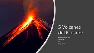 5 Volcanes
del Ecuador
Romina Sánchez Raak
Décimo “A”
CEM
18/11/2021
 