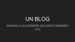 UN BLOG
MANUELA ALEXANDRA SALGADO SARMIEN
10-2
 