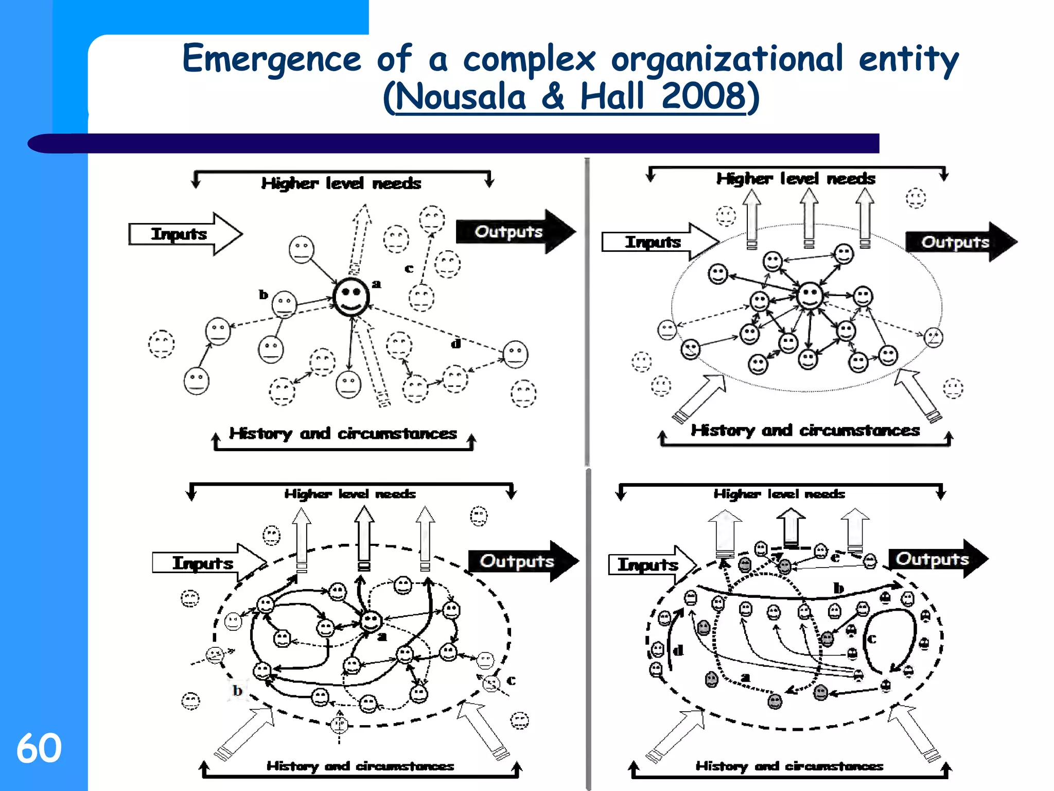 Emergence of a complex organizational entity
(Nousala & Hall 2008)
60
 