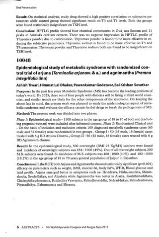 Oral Presentation


Result: On statistical analysis, study drug showed a high positive correlation on subjective pa-
ramet...