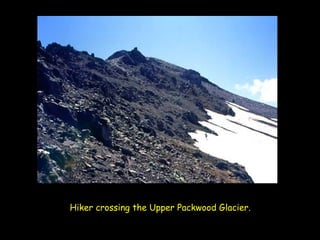 Hiker crossing the Upper Packwood Glacier.   