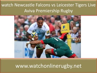 watch Newcastle Falcons vs Leicester Tigers Live
Aviva Premiership Rugby
www.watchonlinerugby.net
 
