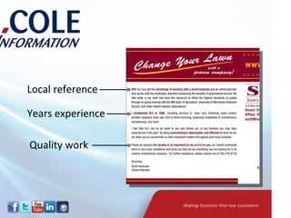 Local reference

Years experience

Quality work
 