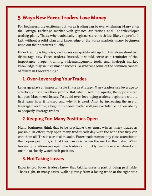 Can you lose money in forex