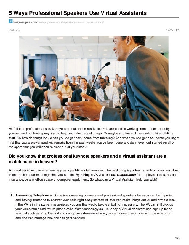 5 ways professional speakers use virtual assistants
