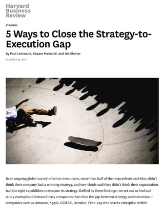 5 ways to close the strategy to-execution gap
