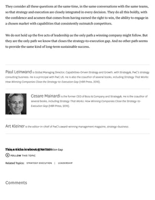 5 ways to close the strategy to-execution gap