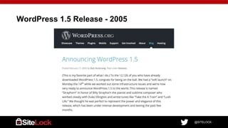 @SITELOCK
WordPress 1.5 Release - 2005
 