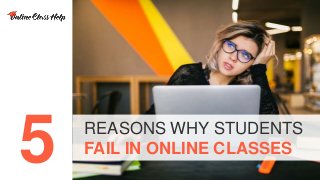 REASONS WHY STUDENTS
FAIL IN ONLINE CLASSES
5
 