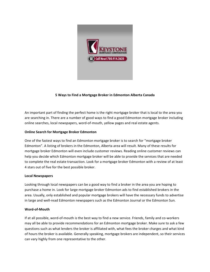 5 ways to find a mortgage broker in edmonton alberta canada