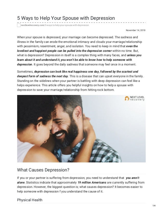 How To Help Your Wife With Depression – ONXORX
