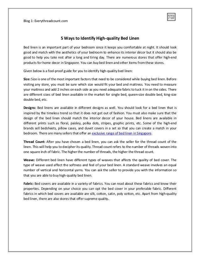 5 Ways to Identify Highquality Bed Linen