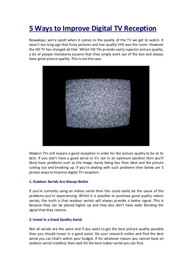 5 Ways to Improve Digital TV Reception
