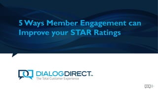 5 Ways Member Engagement can
Improve your STAR Ratings
1
 