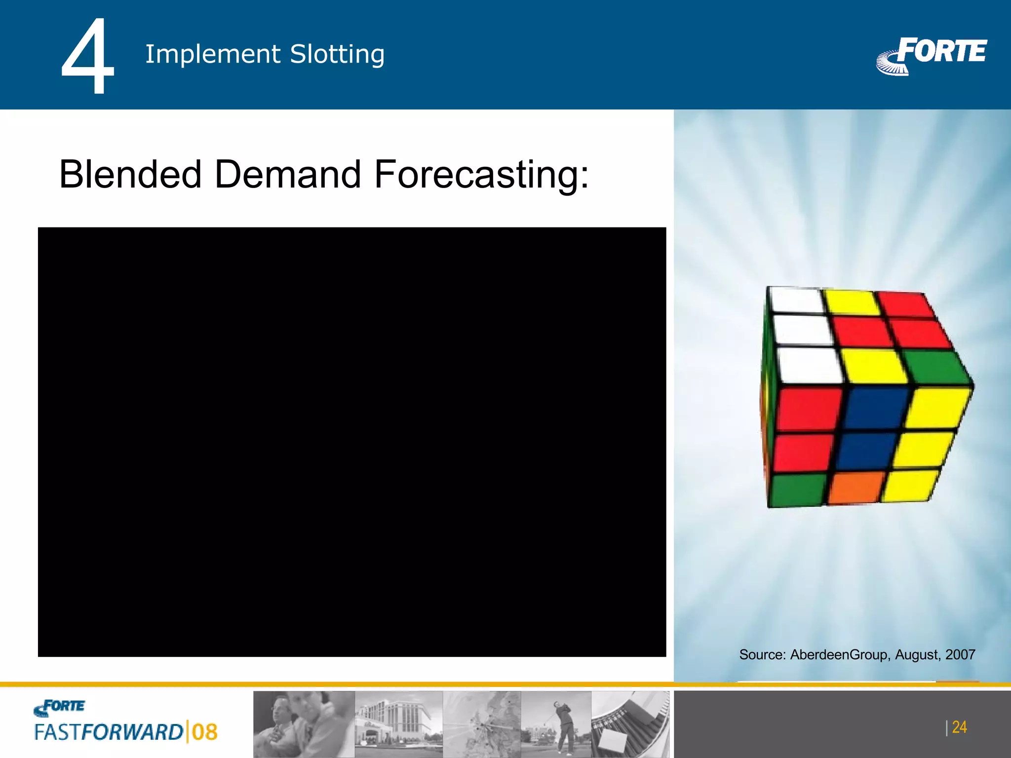 Blended Demand Forecasting: |   Source: AberdeenGroup, August, 2007 Implement Slotting 4 |   Source: AberdeenGroup, August, 2007 