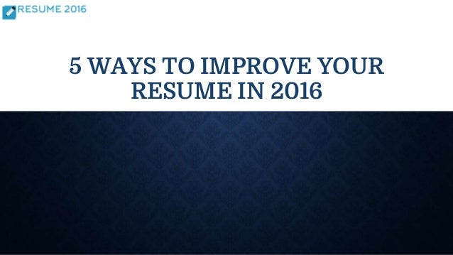 improving your resumes