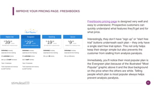 21
Freshbooks pricing page is designed very well and
easy to understand. Prospective customers can
quickly understand what...