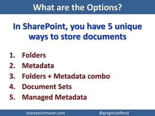 sharepointmaven.com @gregoryzelfondsharepointmaven.com @gregoryzelfond
About SharePoint Maven
I HELP ORGANIZATIONS TO UNLOCK
THE POWER OF SHAREPOINT
MIGRATION CONSULTING TRAINING
 
