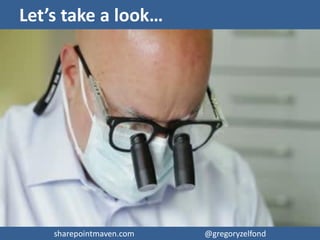 sharepointmaven.com @gregoryzelfondsharepointmaven.com @gregoryzelfond
What are the Options?
In SharePoint, you have 5 unique
ways to store documents
1. Folders
2. Metadata
3. Folders + Metadata combo
4. Document Sets
5. Managed Metadata
 