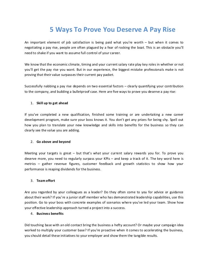 5 Ways To Prove You Deserve A Pay Rise