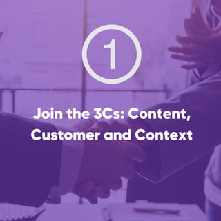 Join the 3Cs: Content,
Customer and Context