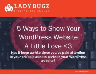 5 Ways to Show Your
WordPress Website
A Little Love <3
Has it been awhile since you’ve paid attention
to your prized business partner, your WordPress
website?
www.ladybugz.com
 