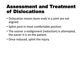 Dislocation Allowance Worksheet 5 wfa bone and joint injuries | PPTX