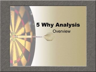 5 Why Analysis
Overview
 