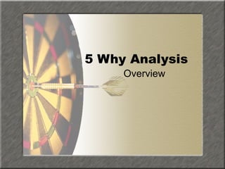 5 Why Analysis
Overview

 
